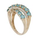 9ct Yellow Gold 0.05ct Brilliant Cut Diamond and Apatite Cluster Ring