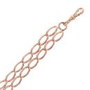 9ct Rose Gold Two Row Albert Bracelet 8"