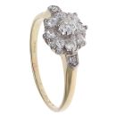14ct Yellow Gold 0.70ct Brilliant Cut Diamond Cluster Ring