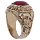9ct Yellow Gold Red Cabochon College Ring