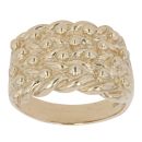 9ct Yellow Gold Four Row Keeper Ring
