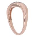 9ct Rose Gold 0.15ct Diamond And Wave Ring