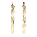 14ct Yellow Gold Greek Key Twist Hoop Earrings