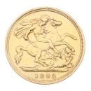 1893 Victoria Old Head UK Half Sovereign Coin