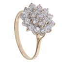 9ct Yellow Gold Cubic Zirconia Cluster Ring
