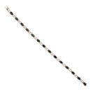 9ct Yellow Gold 0.15ct Diamond and Sapphire Bracelet 7"