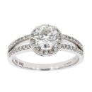 18ct White Gold 1.28ct Diamond Cluster Ring