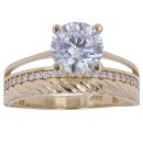 14ct Yellow Gold Cubic Zirconia Solitaire Band