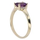 9ct Yellow Gold 0.02ct Diamond And Created Amethyst Single Stone Ring