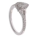 Vera Wang 18ct White Gold 0.45ct Brilliant Cut Diamond and Sapphire Cluster Ring