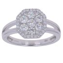 18ct White Gold 0.85ct Brilliant Cut Diamond Cluster Ring