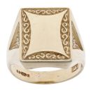 9ct Yellow Gold Patterned Signet Ring