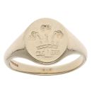 9ct Yellow Gold Welsh Feathers Signet Ring