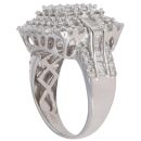18ct White Gold 2.00ct Brilliant And Baguette Cut Diamond Cluster Ring