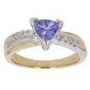 18ct Yellow Gold 0.10ct Diamond and Tanzanite Ring