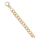 9ct Yellow Gold Patterned and Plain Belcher Bracelet 8.5"