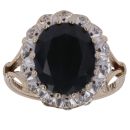 9ct Yellow Gold 0.05ct Diamond and Sapphire Cluster Ring