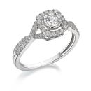 9ct White Gold 0.45ct Diamond Ring