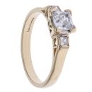 9ct Yellow Gold Cubic Zirconia Three Stone Ring