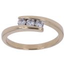 9ct Yellow Gold Cubic Zirconia Three Stone Ring