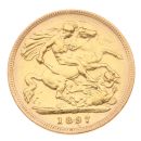 1897 Victoria Old Head UK Half Sovereign Coin