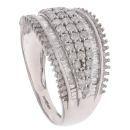 9ct White Gold 1.00ct Brilliant and Baguette Cut Diamond Fancy Ring