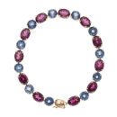 9ct Yellow Gold Blue and Pink Gemstone Bracelet 7"