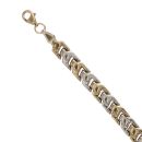 9ct Yellow and White Gold Plain Gate Bracelet 7"