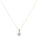 18ct Yellow and White Gold 0.40ct Brilliant Cut Diamond Cluster Pendant and Chain 18"