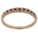 18ct Yellow Gold 0.07ct Diamond and Sapphire Half Eternity Ring