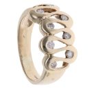 9ct Yellow Gold 0.20ct Brilliant Cut Diamond Fancy Wave Ring