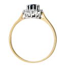 9ct Yellow Gold Sapphire and Diamond Cluster Ring