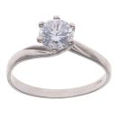 9ct White Gold Cubic Zirconia Single Stone Ring