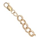 9ct Yellow Gold Cubic Zirconia Double Heart Belcher Bracelet 6.5"