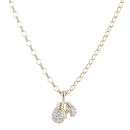 9ct Yellow Gold Cubic Zirconia Boxing Glove Pendant and Chain 20"