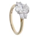 9ct Yellow Gold 2.61ct Oval and Modified Trapeze Lab Grown Diamond Trilogy Ring