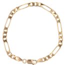 9ct Yellow Gold Figaro Bracelet 7"