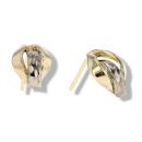 9ct Yellow And White Gold Stud Earrings