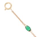 9ct Yellow Gold 0.12ct Diamond And Created Emerald Bracelet 7"