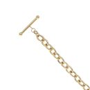 9ct Yellow Gold T-Bar Heart Lariat Belcher Bracelet 7.5"
