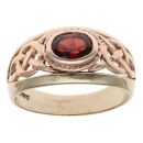 9ct Yellow and Rose Gold Garnet Clogau Ring