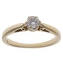 9ct Yellow Gold 0.25ct Brilliant Cut Diamond Solitaire Ring