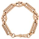 9ct Yellow Gold Stars and Bars Bracelet 7"