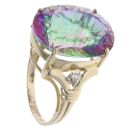 9ct Yellow Gold Mystic Topaz and Cubic Zirconia Ring