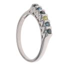 9ct White Gold 0.25ct Brilliant Cut Multi Colour Diamond Half Eternity Ring