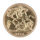 1914 George V Large Head UK Half Sovereign Coin