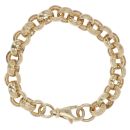 9ct Yellow Gold Patterned and Plain Belcher Bracelet 9.5"