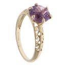 9ct Yellow Gold Amethyst Single Stone Ring