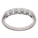 Platinum 1.00ct Brilliant Cut Diamond Five Stone Ring