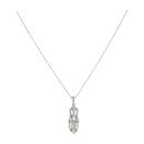 Platinum Vintage Old Cut 0.85ct Diamond Pendant and Chain 18"
